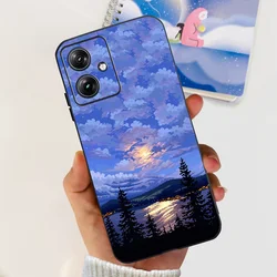 Silicone Case Back Cover with Fashion Pattern - Slim Soft Black TPU for Moto G84 5G (Case-U67)