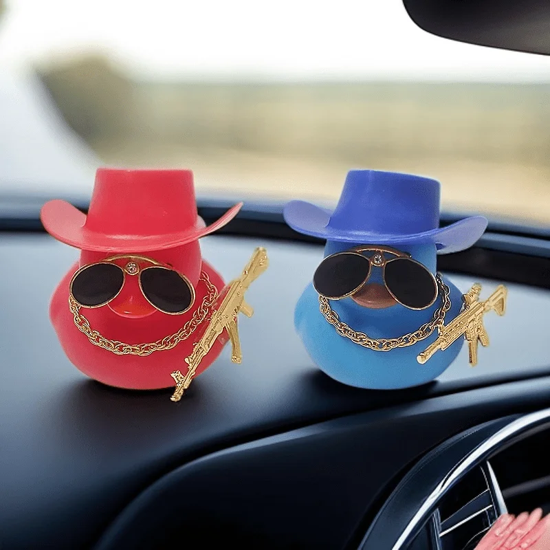 Rubber Duck With Cow-boy Hat, American Flag Scarf, Gun And Sunglasses...