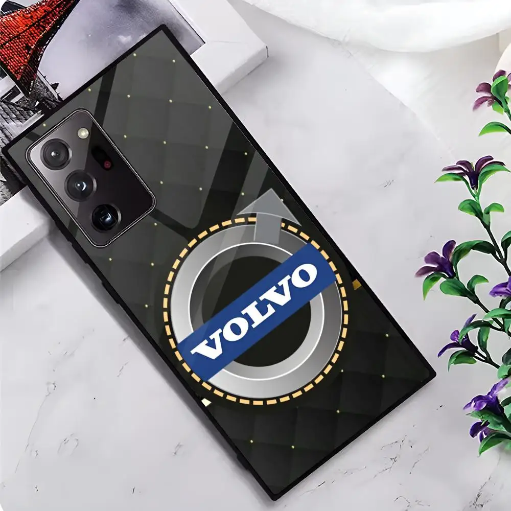 The Cars V-Volvo-ov MAISTO Mouse Pad Glass Phone Case For Samsung Galaxy S20 S21 S22 S23 S24 Note20 Ultra Plus Fe