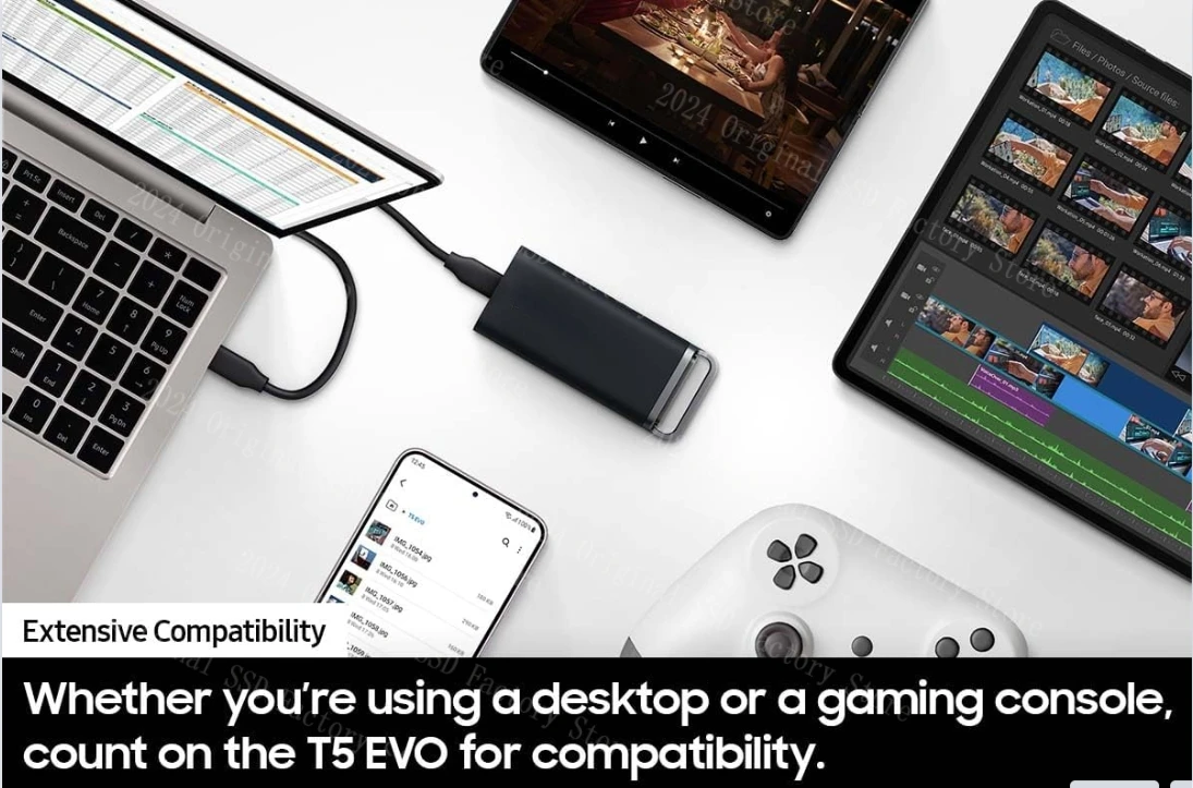 CŸ USB 3.2  SSD PS5 T5 EVO Ÿ   Ƽ ̽ ȣȯ,  , 460 MB/S, 8TB, 16TB