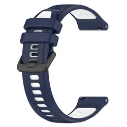 Silicone Smartwatch Replacement Strap - Soft, Durable, and Versatile Design - 1Pcs 22mm (Midnight blue White)