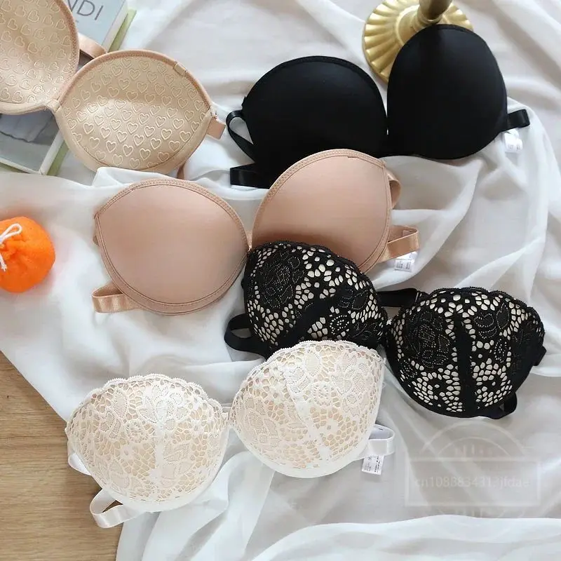 Strapless Lace Bras for Women Sexy Lingerie Backless Invisible Wireless Bralette 1/2 Cup Push Up Underwear Girls Backless Bras 1