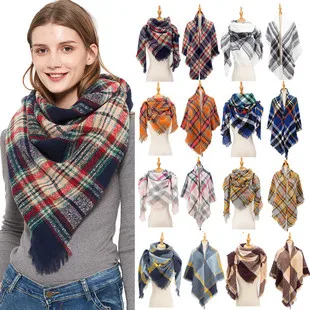 Damen Winterschal Kaschmir Strickschal Plaid Halstuch Dicke Decke Warm Stol Lady Pashmina Bandana Dreieck_voghion.com