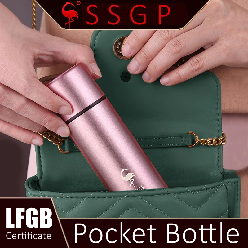 LFGB 인증서 316 스테인레스 스틸 베이킹 광택 미니 진공 컵 150ml 레이디와 를위한 씰링 포켓 물병 보온병