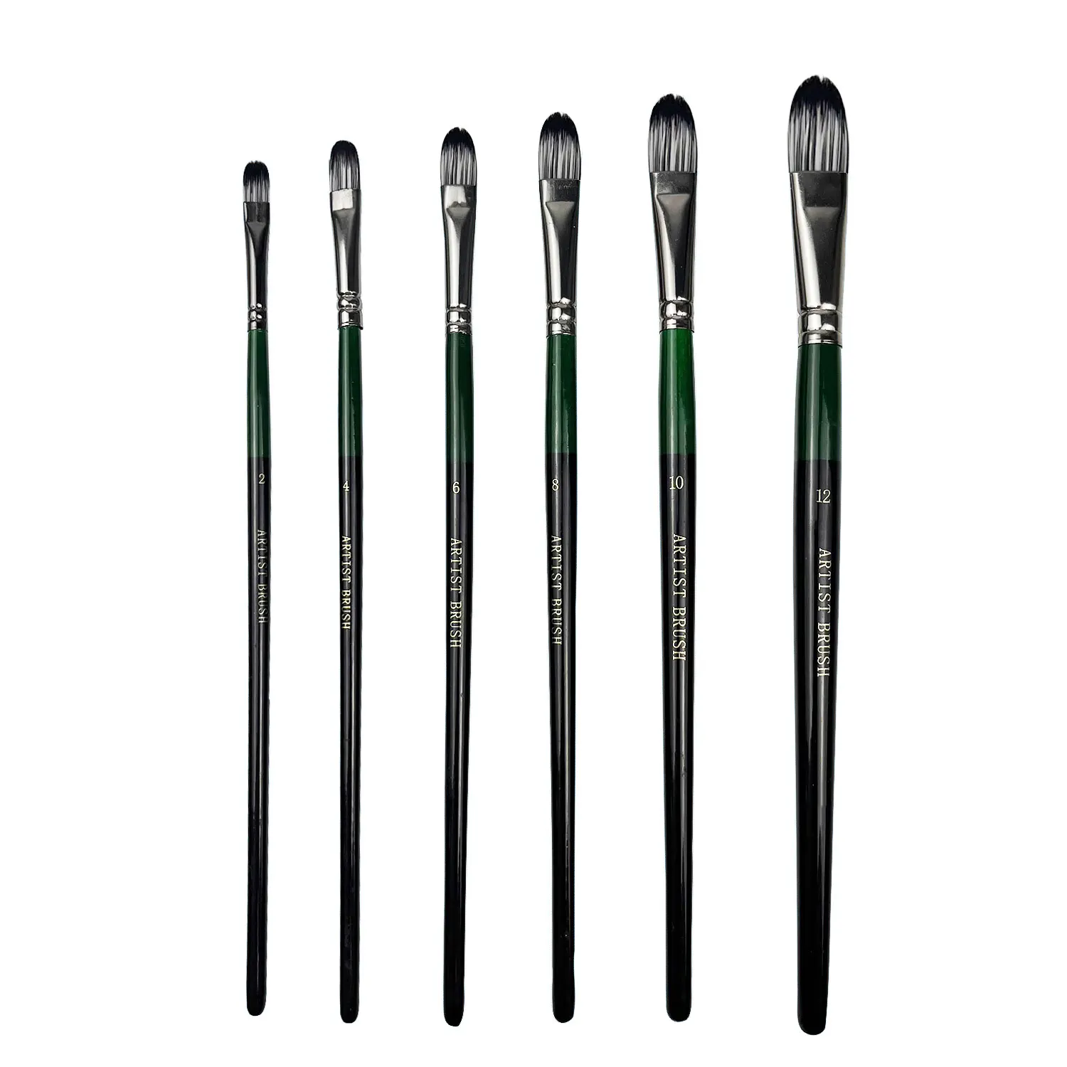 6pcs Professional Artist Paint Detail  Brushes, Anti-Shedding Nylon Bristles，Wooden Handles, for Acrylic, Oil & Watercolor Paint 6
