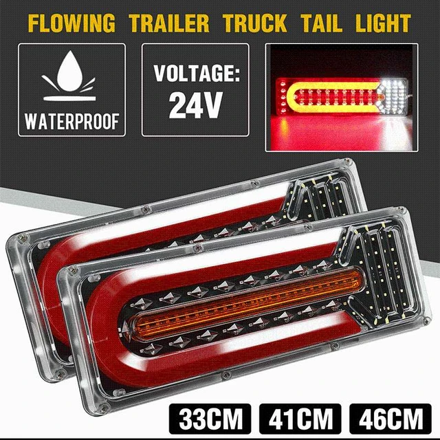 2 stücke 24V LED Dynamische Auto Lkw Rücklicht Hinten Lichter Blinker Lampe  Bremse Lampe Für Anhänger Van boot RV Caravan Bus Lkw UTV - AliExpress