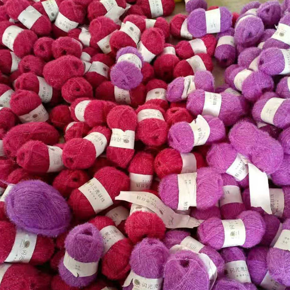 50g Glass Yarn Thread DIY Dishwashing Towel Yarn Wool Dishwasher Towel Thread DIY Glitter Thread Bright Silk Crochet Supplies 5
