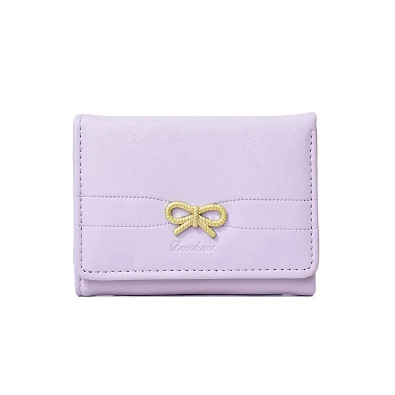 Chic and Cute Bow-Accent Wallet – Stylish and Compact Card Holder & Coin Pouch