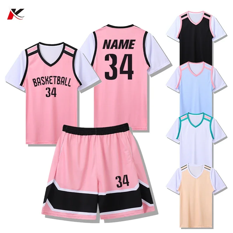Men Quick dry Basketball Jersey Suit for Women and Girl Basketball Shirt Sportswear Team Training Uniform Clothes HLG-282