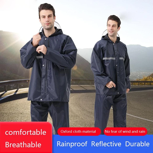 Men Split Raincoat Jacket Suit Outdoor Rain Coat Windproof Pants