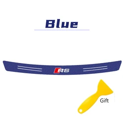 Carbon Fiber Trunk Tail Lip Logo Sticker - Premium Car Styling Accessory - 101x8cm (RS - blue)