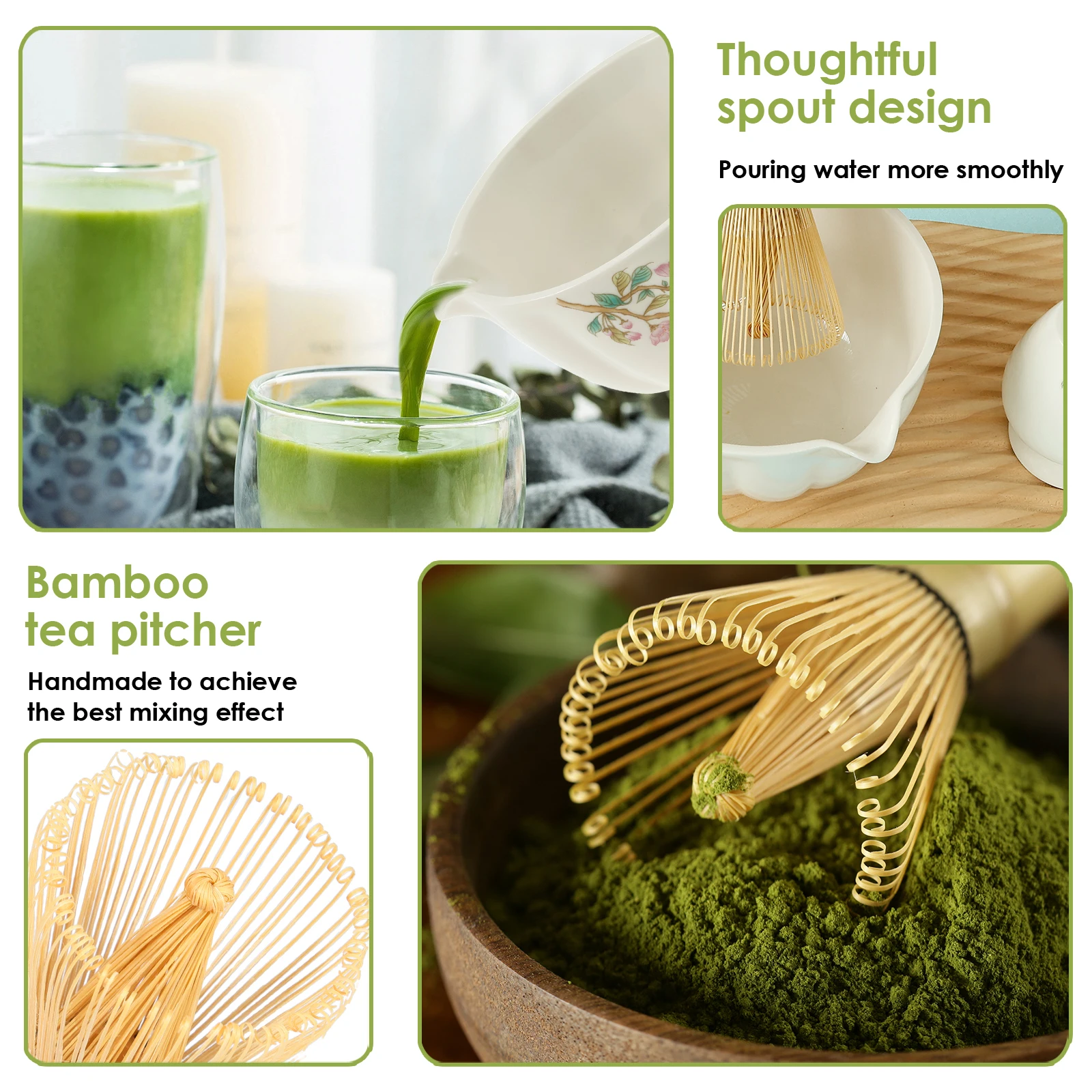 Premium Matcha Tea Set with Bowl and Whisk - طقم ش...