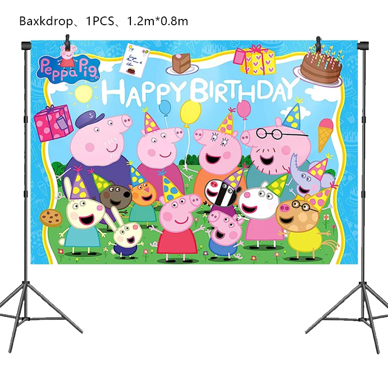 Peppa Pig Birthday Party Decoration Foil Latex Balloon For Kid Event Supplies Banner Backdrop Disposable Tableware Plate Cup - Image 6