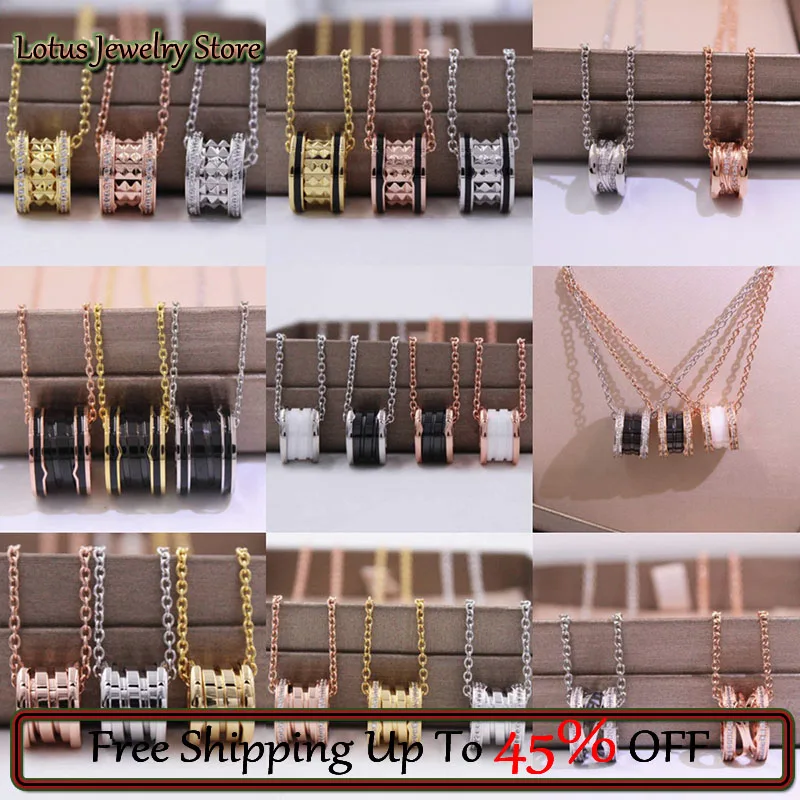 Titanium Steel Clavicle Chain Titanium Steel Spring Pendant