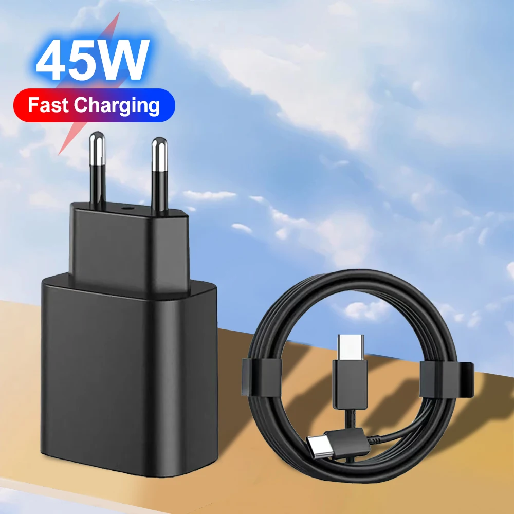 Charger cable 45W PD USB-C super fast charger for Samsung Galaxy S24 Ultra S23 S22 S21 Plus Note10 A54 A34 5A quick charging type C data cable