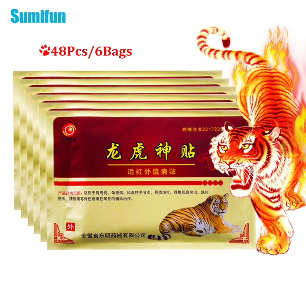 

48Pcs=6Bags Dragon Tiger Analgesic Patch Arthritis Rheumatism Pain Relief Sticker Knee Joint Muscle Sprain Ache Medical Plaster