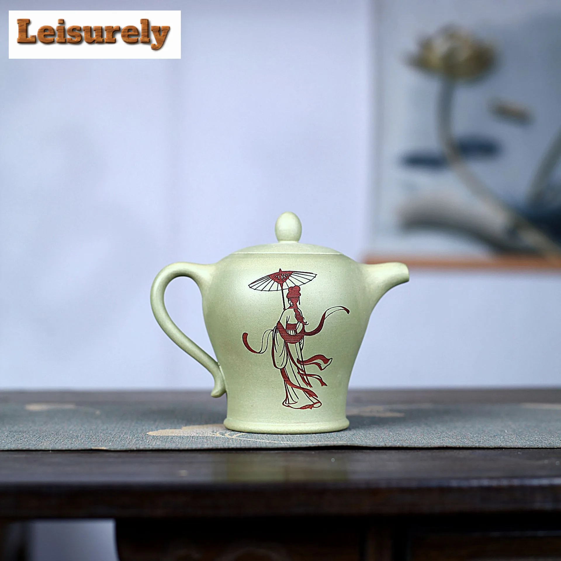 260ml Retro Yixing Purple Clay Teapots Master Handmade Beauty Shoulder Pot Raw Ore Apple Green Mud Kettle Zisha Tea Set Craft