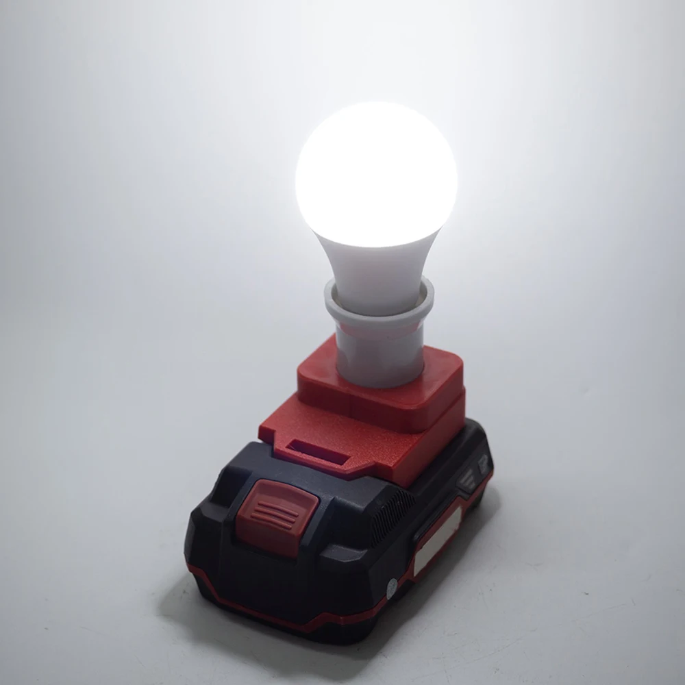 Makita/Bosch/Ozito18V Parkside X20V 리튬 배터리 휴대용 비상 조명(배터리 없음) 용 E27 전구 램프 LED 작업 조명