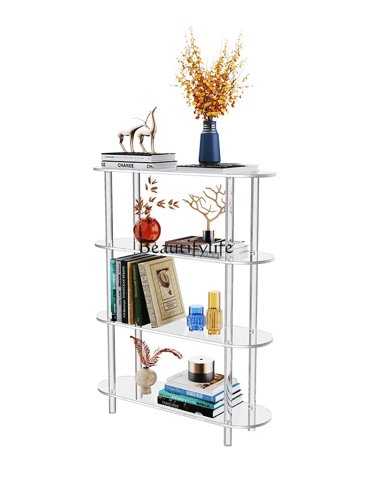 

Acrylic Shelf Modern Minimalist Living Room Multi-Layer Hallway Bookshelf Display Stand Floor Bathroom