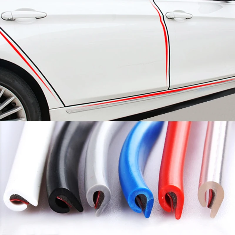 Bandes de protection anti-rayures en caoutchouc pour bord de porte de  voiture, bandes de moulage, anti-frottements, bricolage, style de voiture,  universel, 5m, 10m - AliExpress