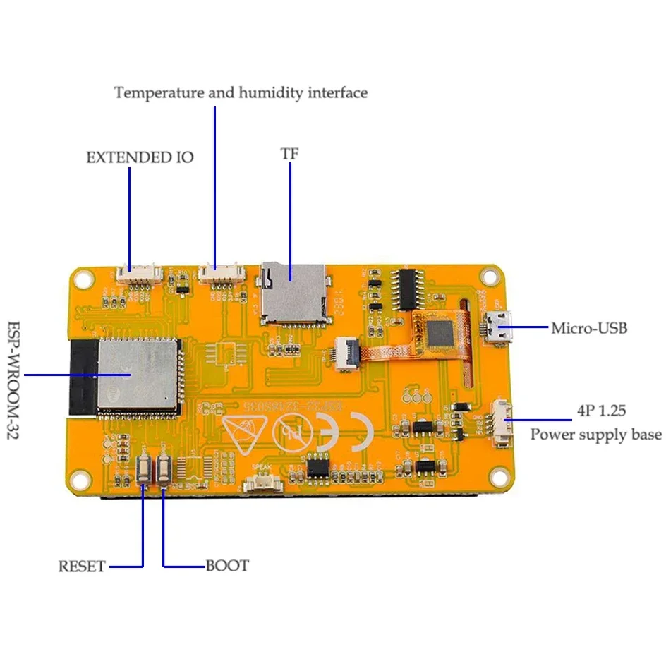 Tela de Toque Resistiva ou Capacitiva Módulo Esp32 Esp323248s035 Esp32-3248s035 St7796 35 Display Arduino Iot - Image 2