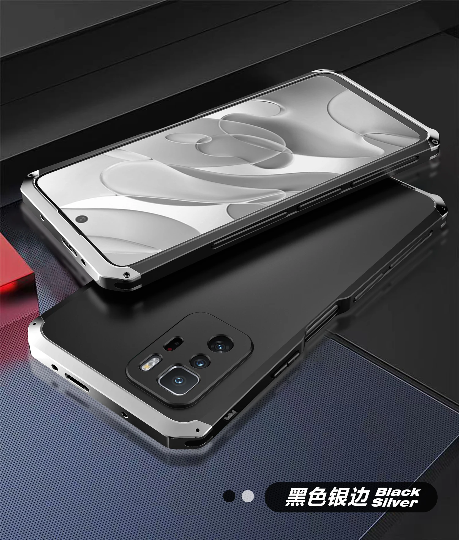 

Противоударный алюминиевый металлический чехол для телефона Xiaomi Poco X3 GT 6,6 дюймов Redmi Note 10 Pro китайская версия Жесткая Пластиковая Задняя Крышка