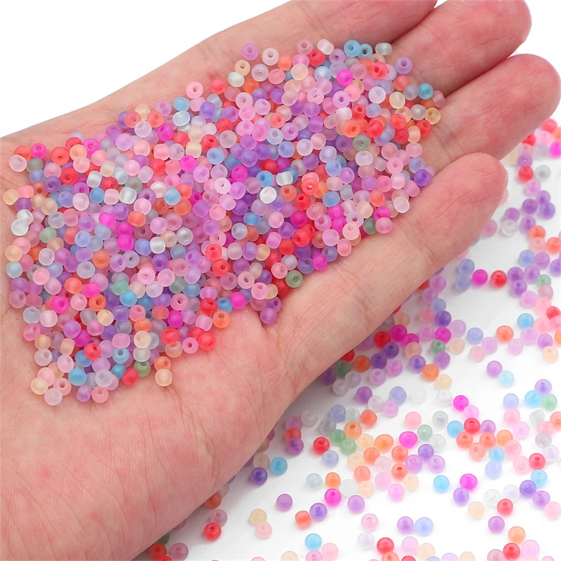 2/3/4mm Frosted Multi-Color Glass Rice Beads - DIY Jewelry (Earring/Bracelet/Necklace) 10g/Bag ≈660/220/100pcs 0.8mm Aperture