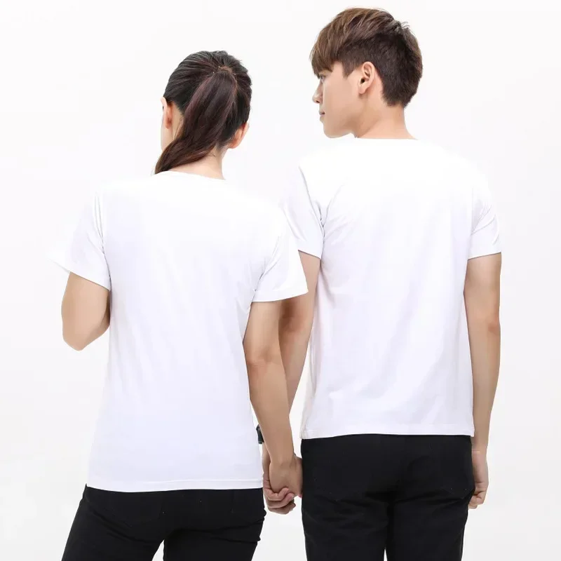 Polyester Sublimation Blank White T-Shirts for Man Women Kids Casual Short Sleeve Summer Tops Tee Shirts 4