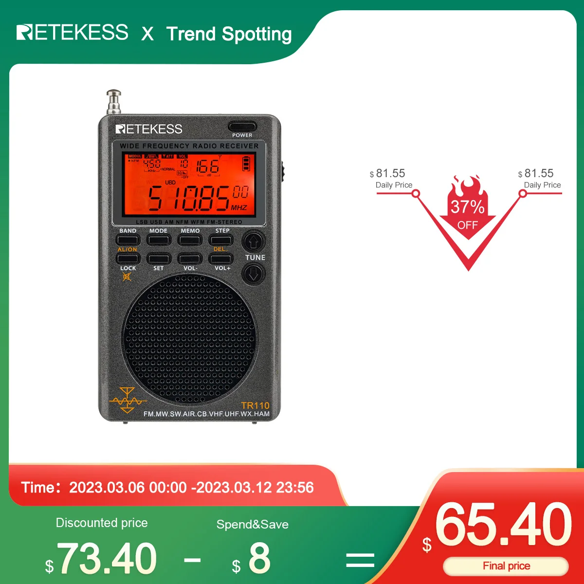 Радиоприемник Retekess Tr110 Купить На Алиэкспресс