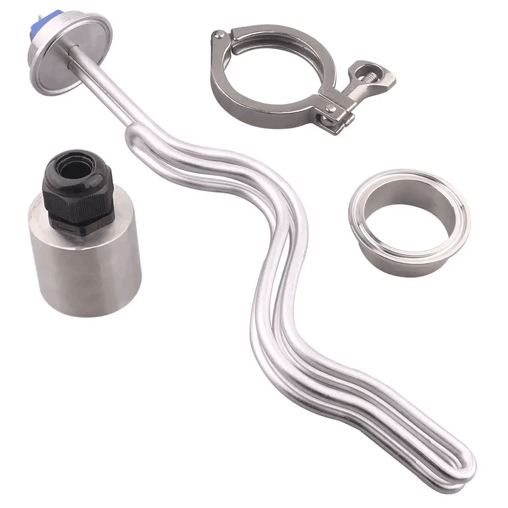 Elemento de Aquecimento Tubular Elétrico Tri Clamp Water Heater Caldeira de Imersão para Brewing 25 kw 35 kw 45 kw 55 kw Sus304 2in 240v 2in