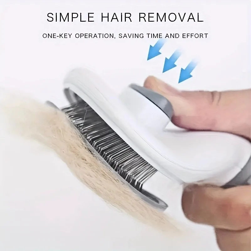 Pet Hair Brush Dog Hair Comb Stainless Steel Automatic Fading
