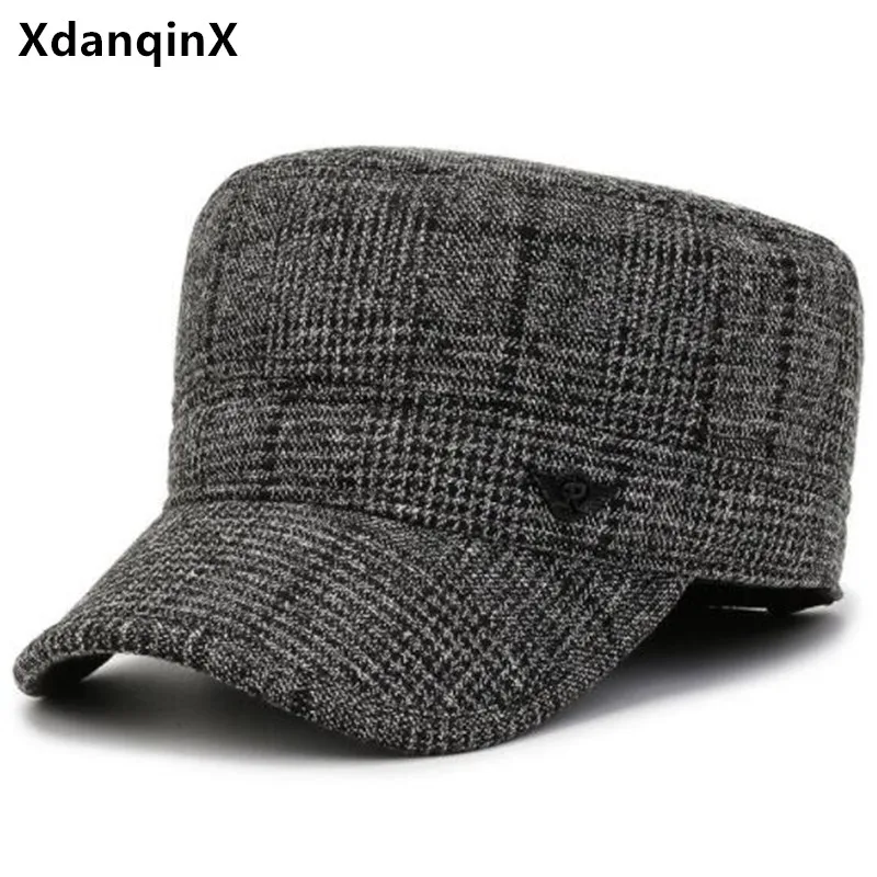 

Free Shipping New Winter Men's Warm Plush Thickening Military Hats Cold Proof Earmuffs Hats Trucker Hat Bonnet Flat Caps For Men