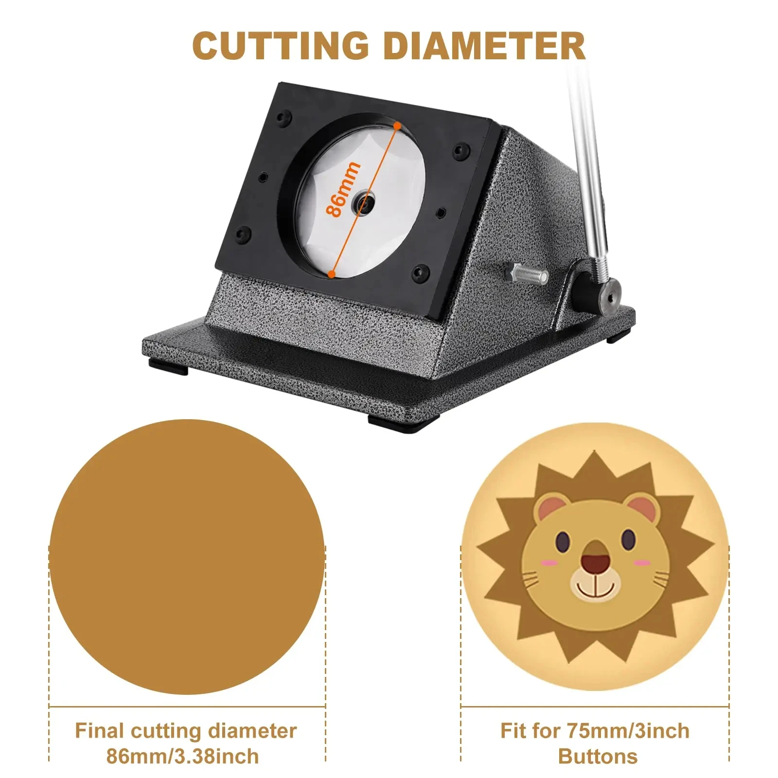 25/32/44/58/75mm Round Badge Paper Cutter Punch Die Cutter Button Maker Circular DIY Button Badage Paper Card Cutting Machine