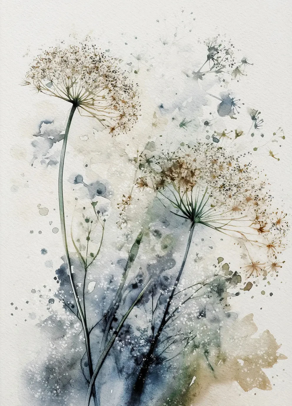 Wildflower Meadow Watercolor Canvas Art - Daisy, Thistle, Forget-Me-Not & Daffodil Wall Decor