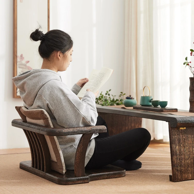 Lazy Chair Japanese Type Solid Wood Tatami Floor Seat Bay Window