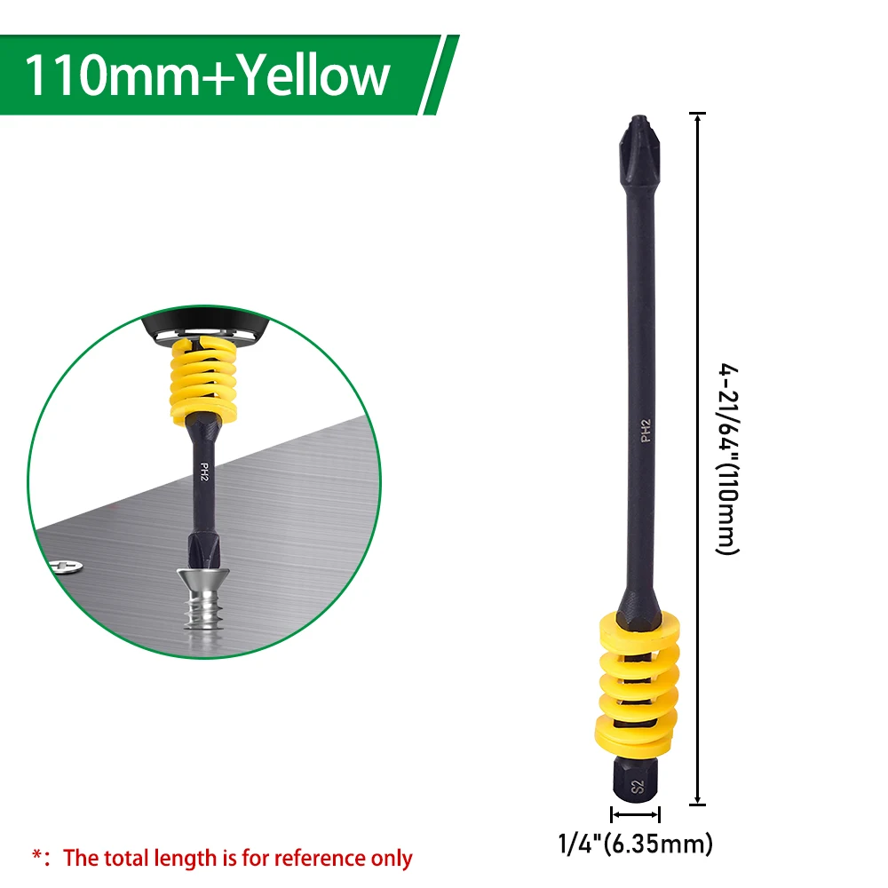 LAVIE 1pc 65/90/110mm Schraubendreher Bit Für Regenbogen Frühling Elektrische Rutschfeste Hand Werkzeuge Teile Power werkzeug Zubehör P51PH2 – Detail 11