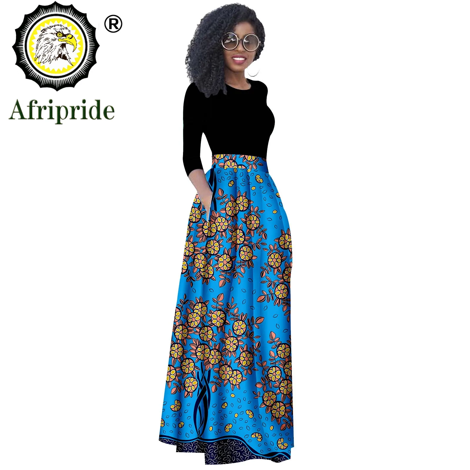African Women Clothes Fashion Skirt Ankara Wax Skirt Traditional Clothing Print High Waist Long Maxi Skirt Plus Size S1827004