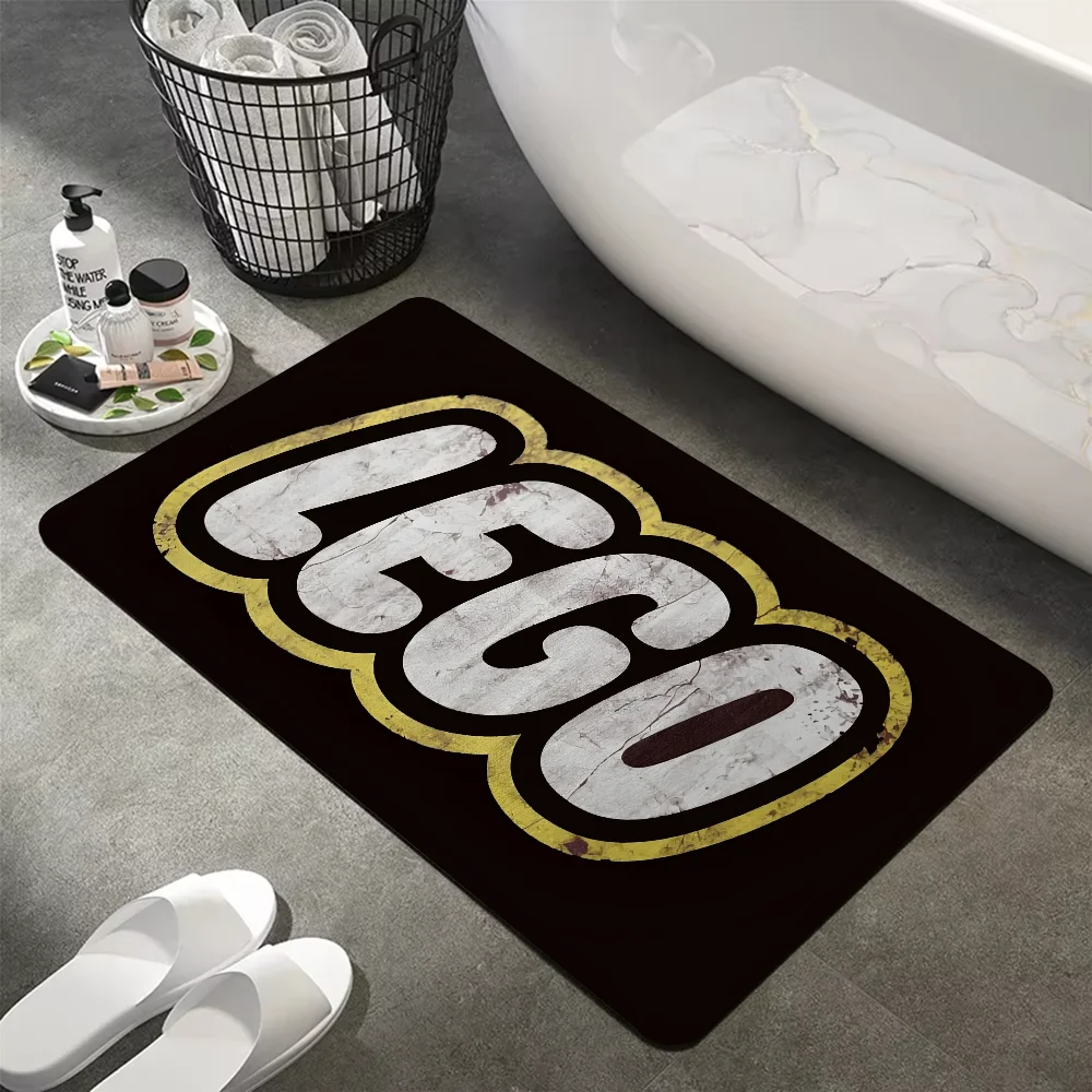 BANDAI Lego Logo Floor Mat Cheaper Anti-slip Modern Living Room Balcony Printed Bedside Mats 2
