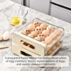 32 compartment capacity refrigerator egg organizer storage box, drawer style egg rack ,double-layer egg shelf preservation box 5