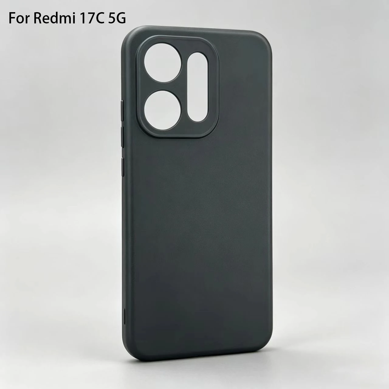 Square Matte Silicone Soft Phone Case - Black Anti-Drop Cover