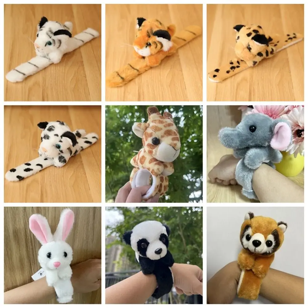 

Cartoon Slap Bracelet Stuffed Animal Wristband Plush Toy Kids Party Favor Toys Baby Shower Birthday Party Supplies Jungle Zoo
