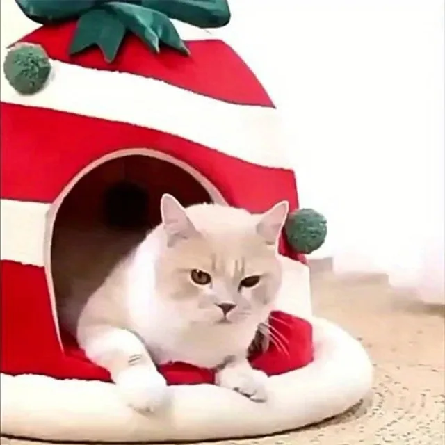Cats Bed Christmas Puppy for Winter Pet Supplies Warm Dog Mat Houses and Habitats Cushions Beds Accessories Christmas Decorates - Image 2