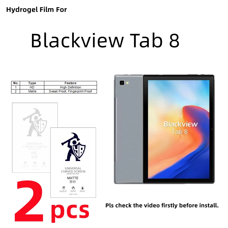 

2pcs Matte Hydrogel Film For Blackview Tab 8 HD Screen Protector For Blackview Tab8 Clear/Frosted Full Cover TPU Protective Film