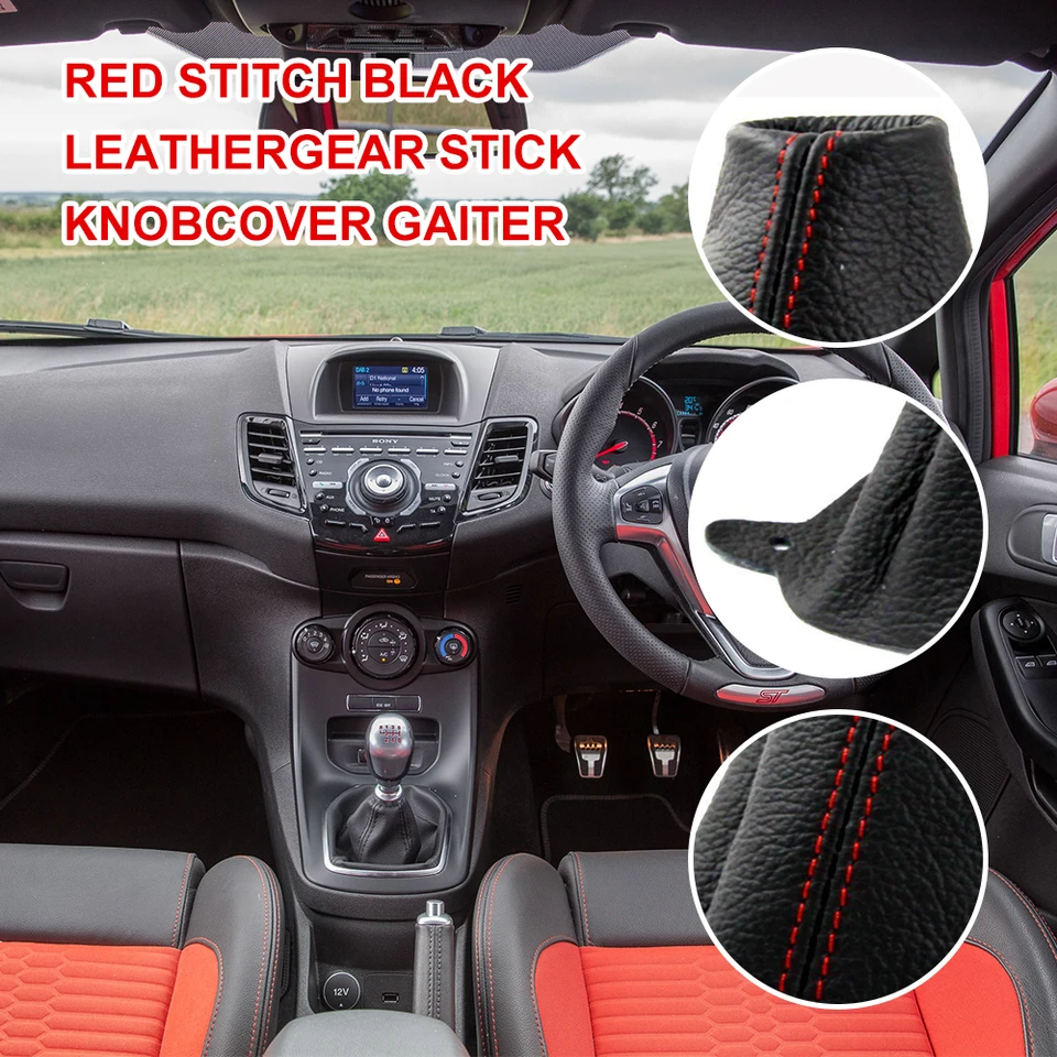 Knob Shifter Voor Ford Voor Fiesta 2008 2009 2010 2011 2012 Auto Styling Accessoires 5/6 Speed ​​Manual Pookknop Gaiter Boot Cover Case Kraag Gear Shift Stick (Kleur : 6 Speed Silver