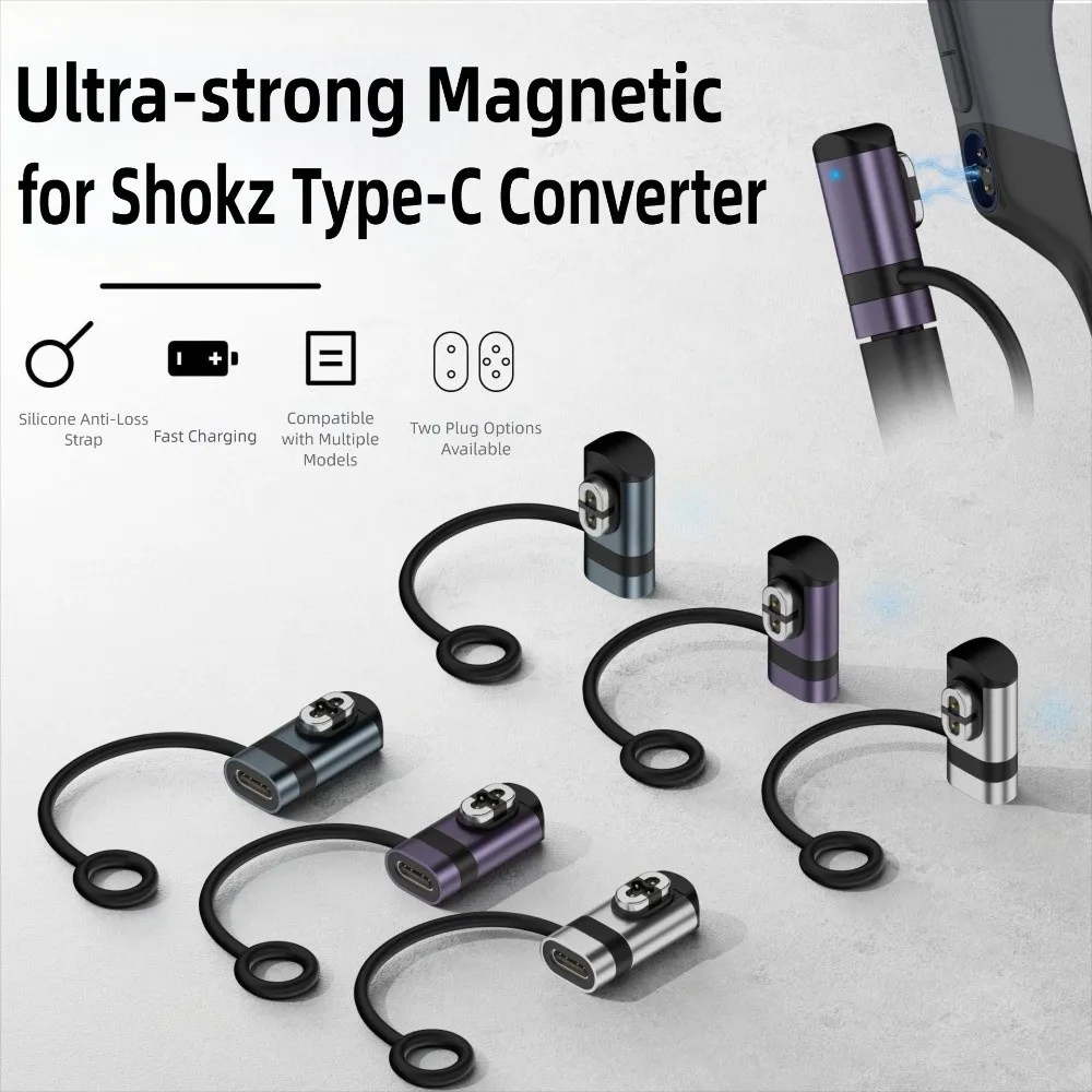 Bone Conduction Headphone Type-C Magnetic Charging Adapter with LED Indicator and Anti-Loss Features
