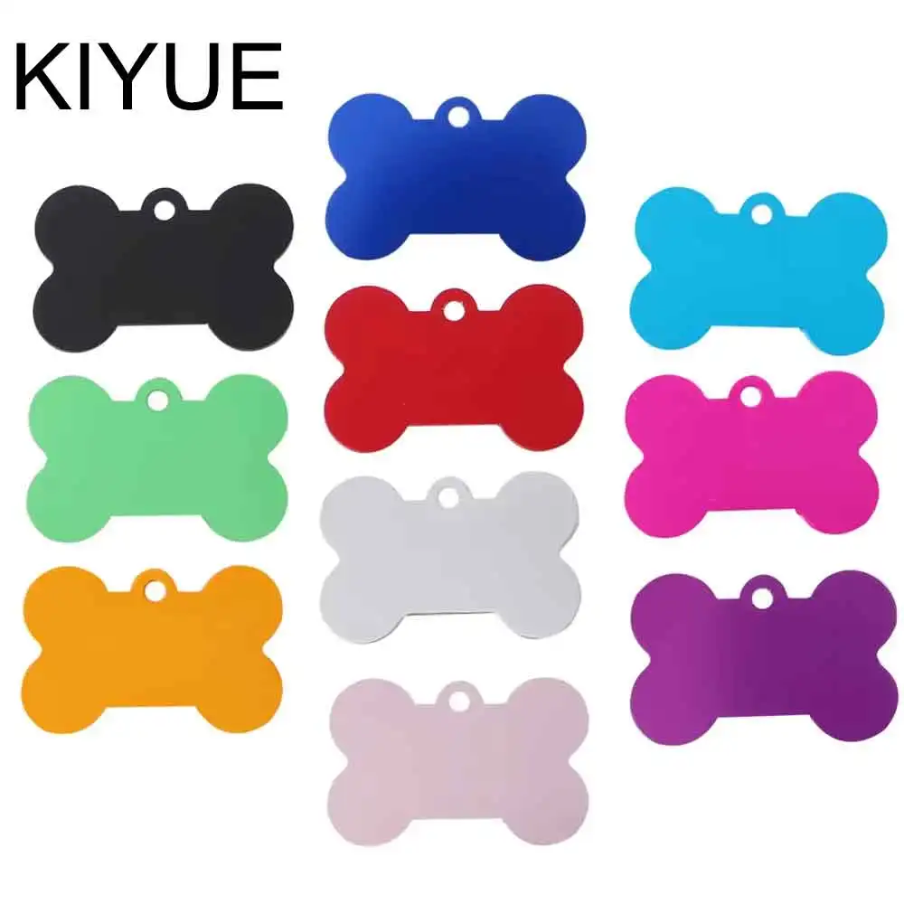 Blank Bone Shaped Dog Tag Cat Tags 100 Pcs Personalized Small Pet ID Aluminum Alloy Label Name Plate pet id tags dog collar tags pet id medal pendant