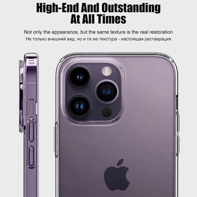 Luxury Clear Phone Case For iPhone 16 15 14 13 12 11 Pro Max XR X XS 7 8 Plus Shockproof Transparent Bumper Back Cover 3