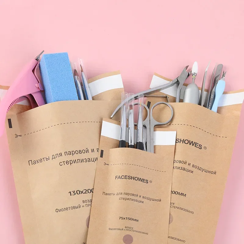 Disposable Sterilization Disinfection Bag Set Nail Tools Sterilizer Kraft Bag Nails Equipment Disinfection Accessories 50Pcs disposable manicure bags disposable nail art bags