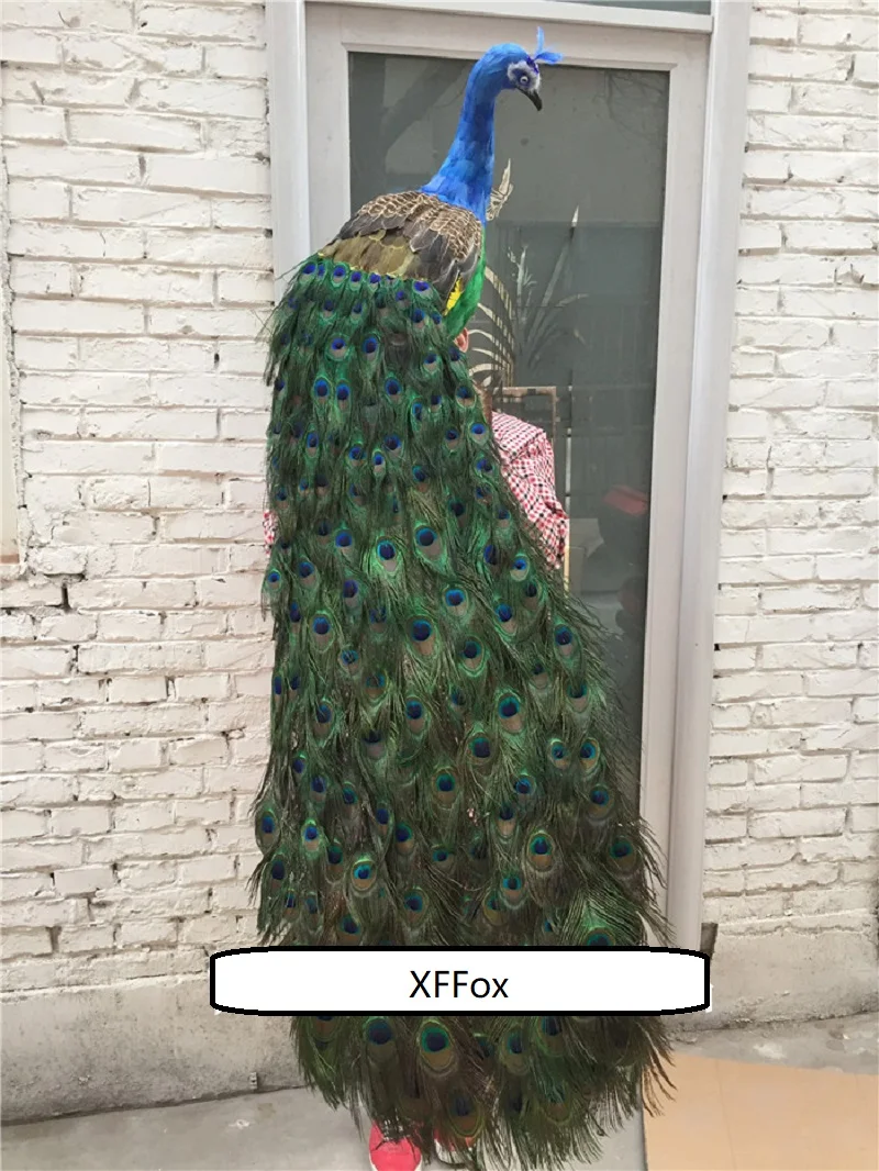 

big simulation long tail foam&feathers colorful peacock bird model garden decoration about 150cm a2723