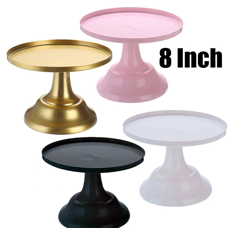 8 Inch Round Cake Stand Wrought Iron Exquisite Cake Rack Base Dessert Stand Round Display Wedding Birthday Cupcake Holder